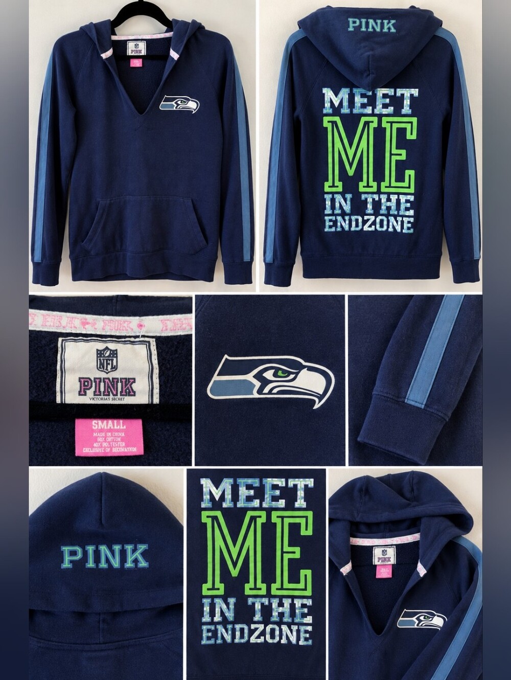 PINK Victoria’s Secret NFL Seattle Seahawks Hoodie – Size Small